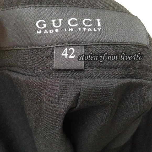 Pristine condition AUTHENTIC Gucci black pencil skirt wool/silk IT 42 US 6 - Picture 3 of 7